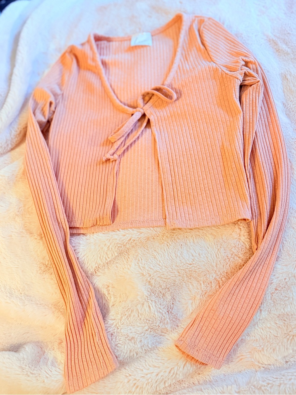 Livi By Olivia Rae Long sleeve tie cardigan cover up sweater ribbed top